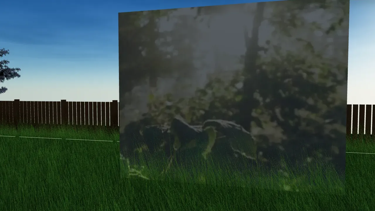 A nocturnal garden projection cast onto a large screen in Garden Planner