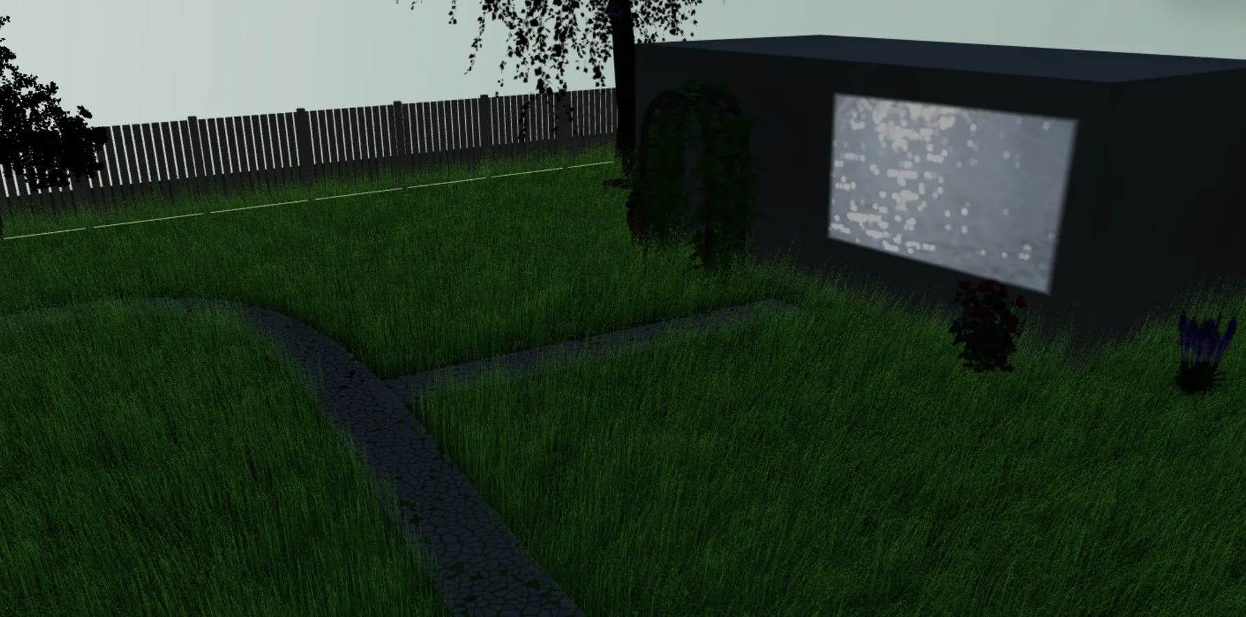 Video projected onto a registered surface in a Garden Planner scene